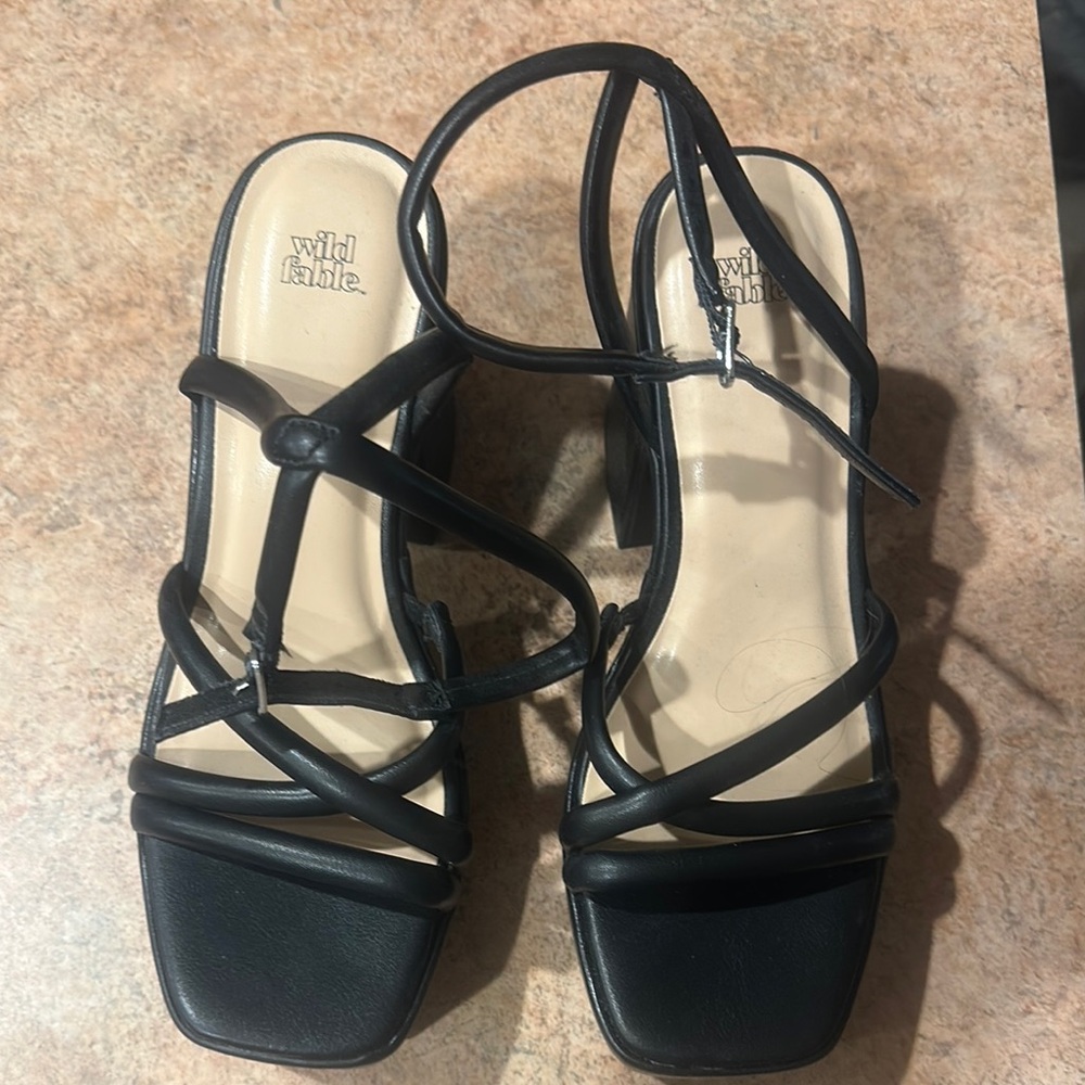 Wild Fable Black Strappy Sandals